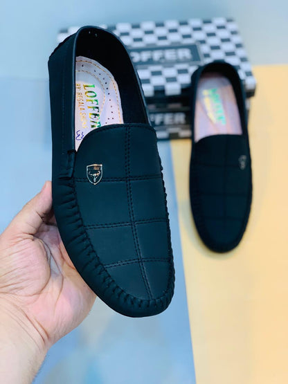 Men's Black Rexine Casual Loafers Lightweight